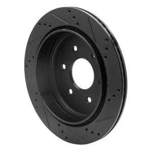 Infiniti QX56 Brake Rotor (1) - Rear Left - R1 Concepts - Drilled & Slotted - Black - `10-`24